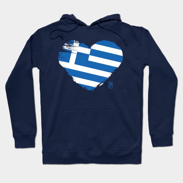 I love my country. I love Greece. I am a patriot. In my heart, there is always the flag of Greece. Hoodie by ArtProjectShop